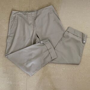 Eileen Fisher sz M khaki cropped pants lightweight organic cotton